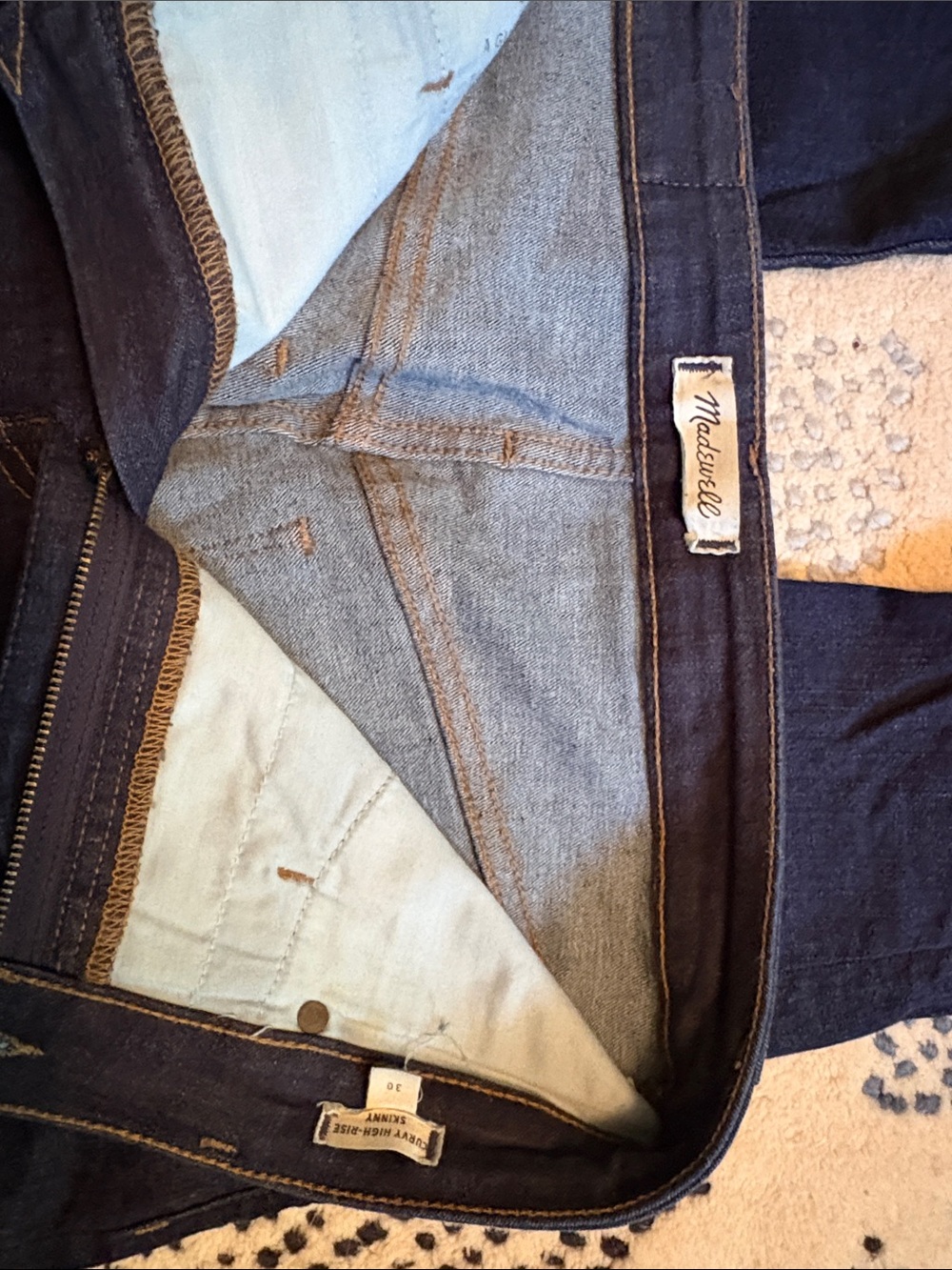 Madewell Curvy high-rise skinny Jeans in Deep Indigo Blue - Picture 2 of 2